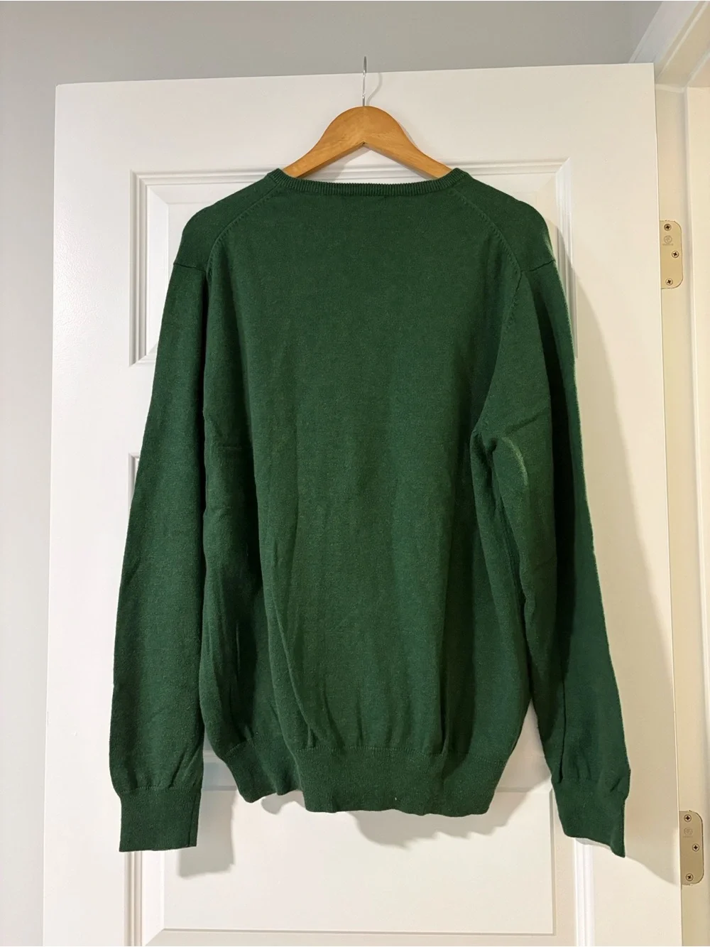 Alan Flusser Forest Green Cotton Cashmere Men's Sweater Holiday Office Wear